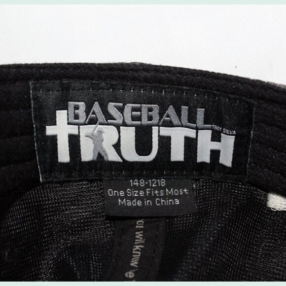 Baseball Truth Black and white Heather Snap Back Hat embroidered logo Troy Silva - Picture 5 of 10